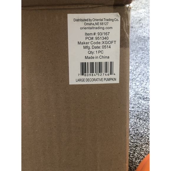 Ceramic Pumpkin Halloween Thanksgiving Autumn Fall EXCELLENT With Box Large - Picture 6 of 6